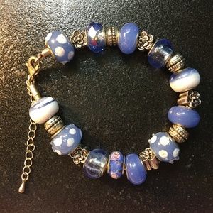 Light Blue European Bead Bracelet